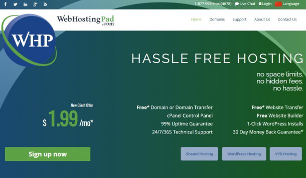 webhostingpad公式サイト